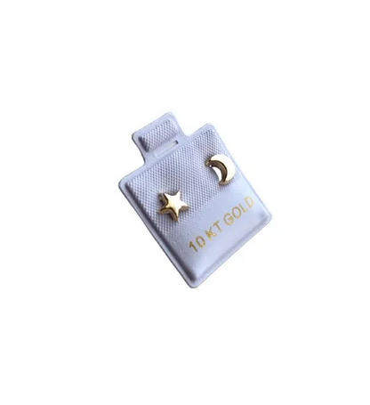 Par luna y estrella oro 10k