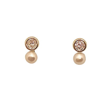 Piercing zirconia con perla 10k