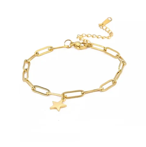 Pulsera cadena eslabones con estrella