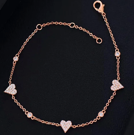 Pulsera con corazones de zirconias