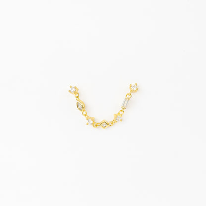 Aretes cadena doble amarre