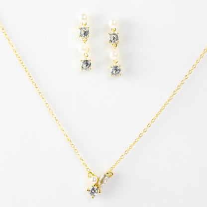 Collar zirconias y perla