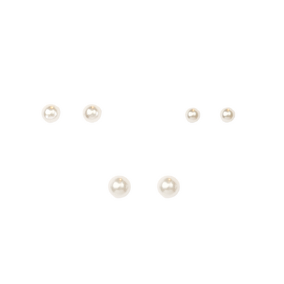 Aretes perla tres tamaños
