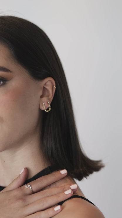 Aretes cadena doble amarre