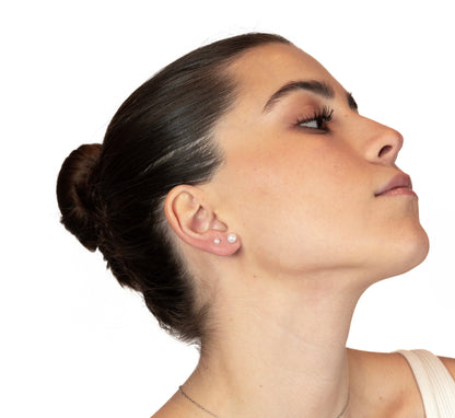Aretes perla tres tamaños